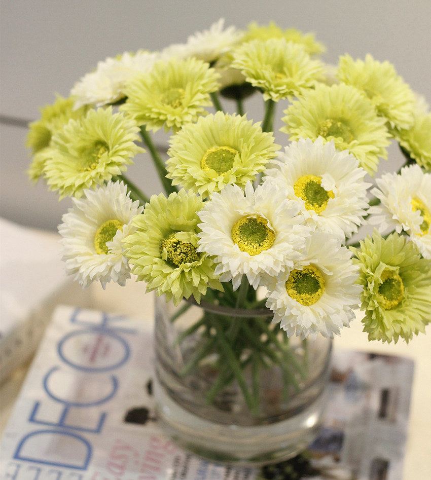 10 Stück 20cm Kunstblumen Afrikadaisy Stängel  Gerbera Bouquet Frühling - Blumenarrangements für Tischdekoration