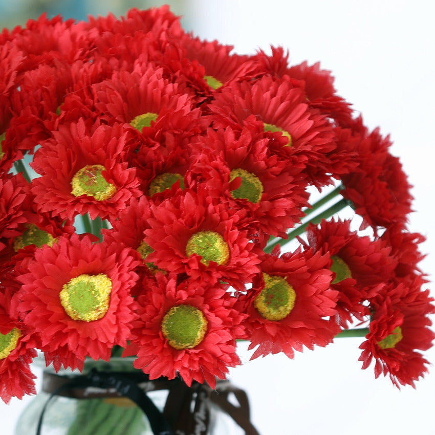 10 Stück 20cm Kunstblumen Afrikadaisy Stängel  Gerbera Bouquet Frühling - Blumenarrangements für Tischdekoration