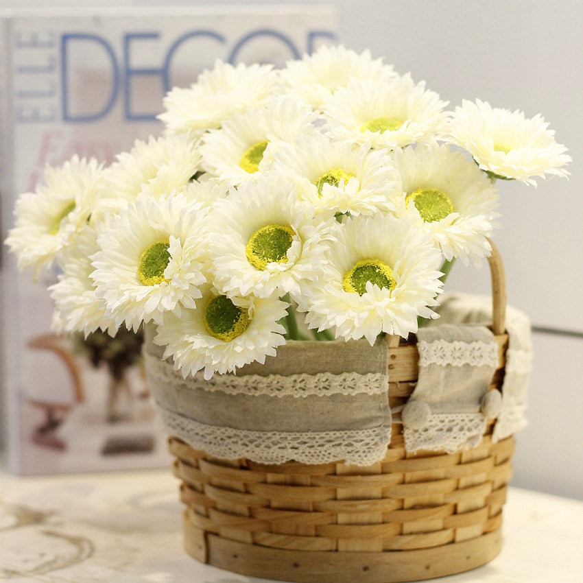 10 Stück 20cm Kunstblumen Afrikadaisy Stängel  Gerbera Bouquet Frühling - Blumenarrangements für Tischdekoration