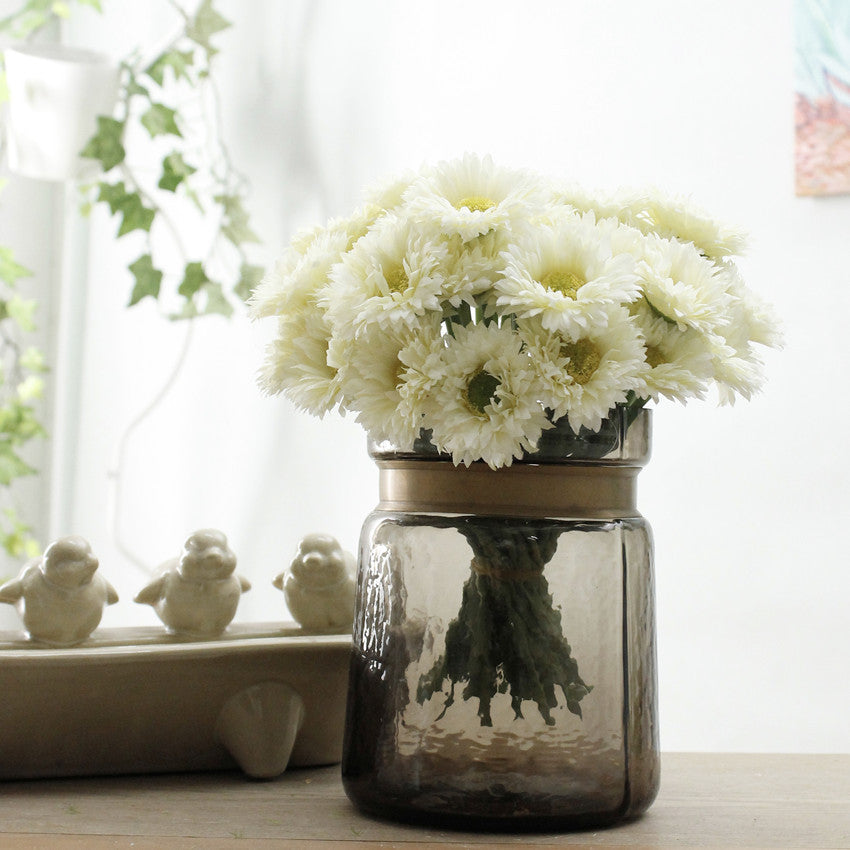 10 Stück 20cm Kunstblumen Afrikadaisy Stängel  Gerbera Bouquet Frühling - Blumenarrangements für Tischdekoration