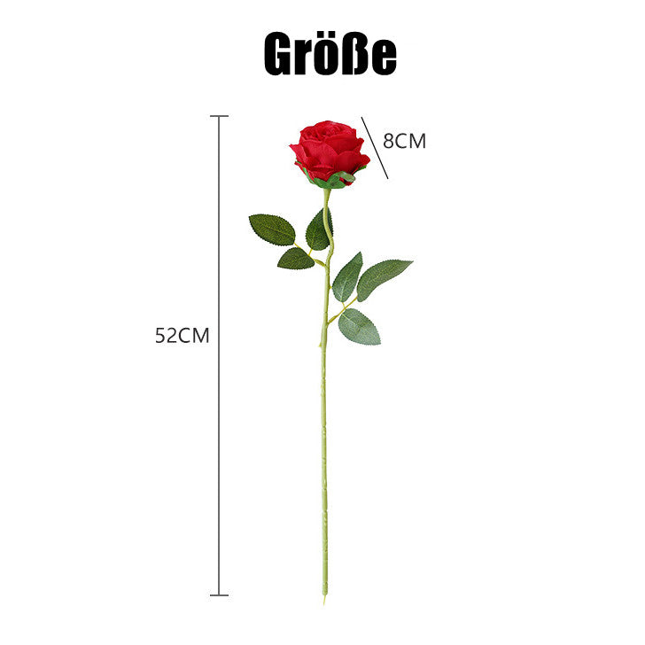 12 Stück Künstliche Rosen, Einzelne Langstielige Künstliche Dunkelrote Rosen, Realistische Kunstrosen für Hochzeitsdeko Brautsträuß Heiratsantrag Geburtstag Party Haus Garten Decor