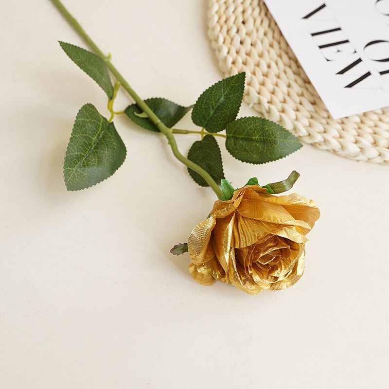 12 Stück Künstliche Rosen, Einzelne Langstielige Künstliche Dunkelrote Rosen, Realistische Kunstrosen für Hochzeitsdeko Brautsträuß Heiratsantrag Geburtstag Party Haus Garten Decor