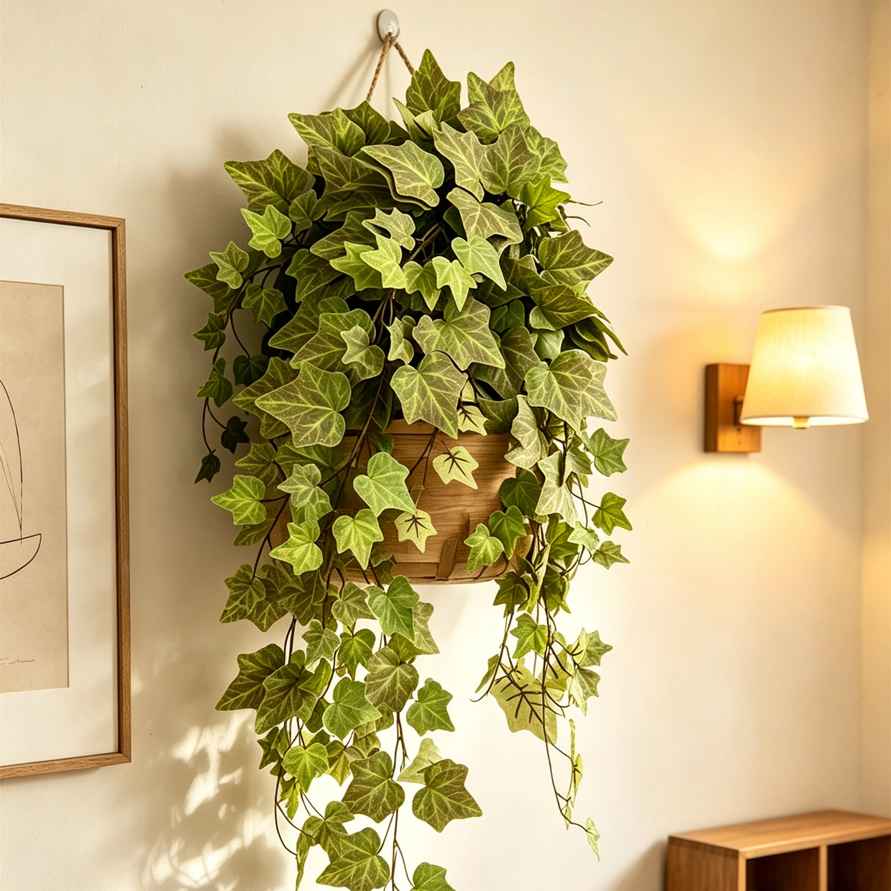 Künstlicher Efeu Hängend 2er Set, 73cm, Täuschend Echte Efeugirlande i – kunstblumenshop