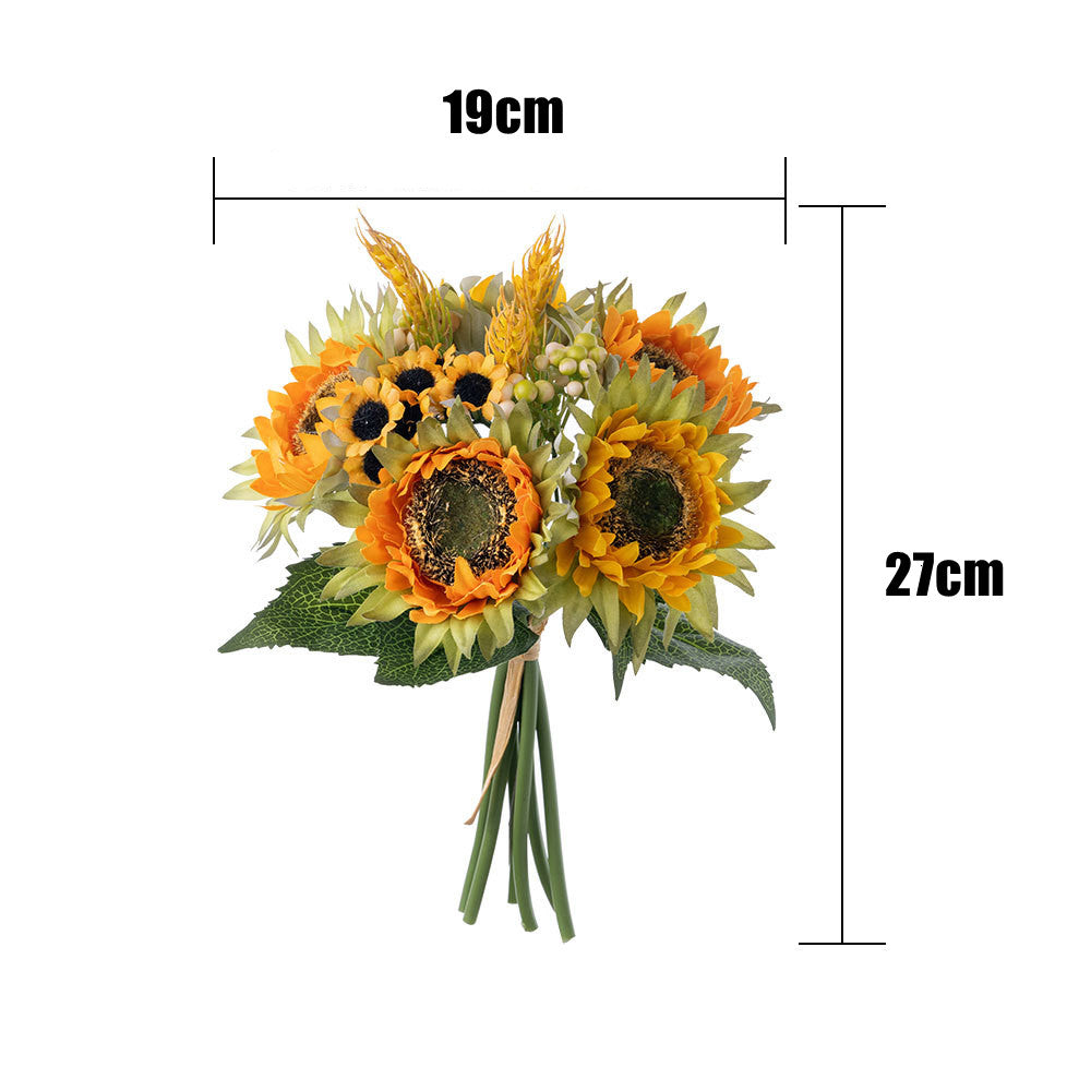 27 cm Kunstblumenstrauß Sonnenblumen Künstliche Sonnenblumen