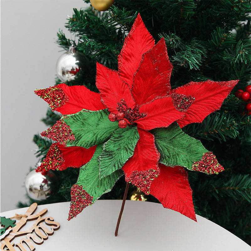 33 cm Weihnachts-Dekoblumen – Für Weihnachtsbaum