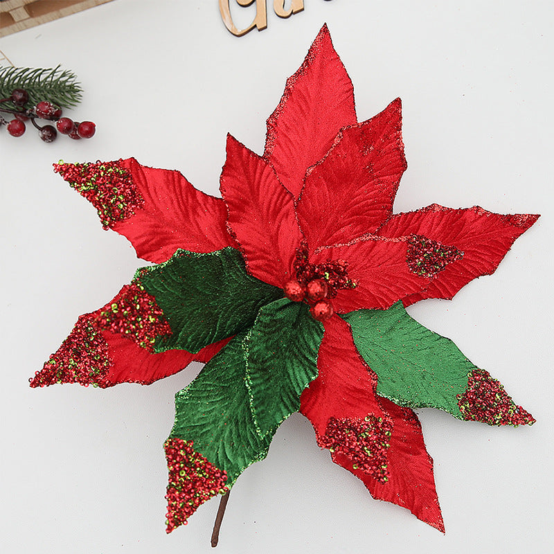 33 cm Weihnachts-Dekoblumen – Für Weihnachtsbaum