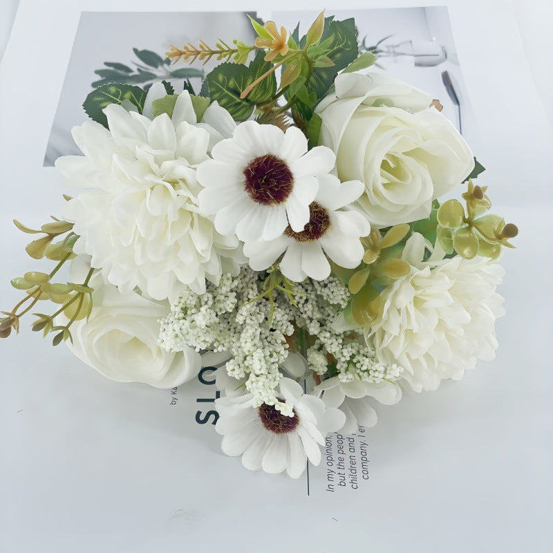 34 cm Künstliche Herbstblumen 2 Bündel Künstlich Herbststrauß Herbstblumen Wie Echt Kunstblumen Herbst Deko Seidenblumen Kunstblumenstrauß für Tischdeko Hochzeit Wohnzimmer Vase Herbst Dekoration