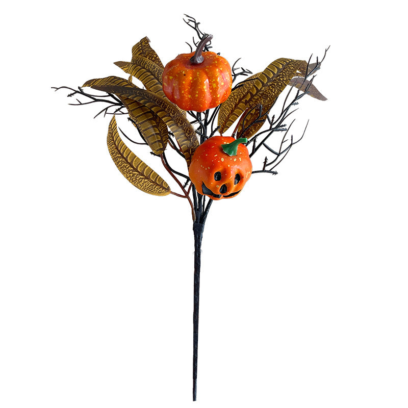 47 cm schwarzer Dekorations-Kürbis mit Rosen – für Halloween