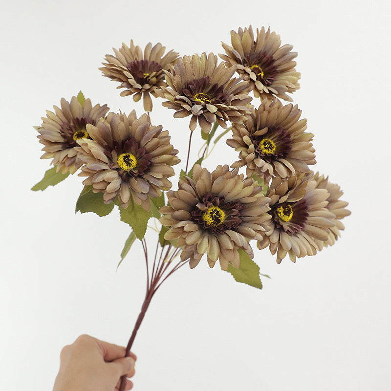 49cm künstlicher Gerbera-Busch – 9 Stiele für Herbst- und Winterdekoration