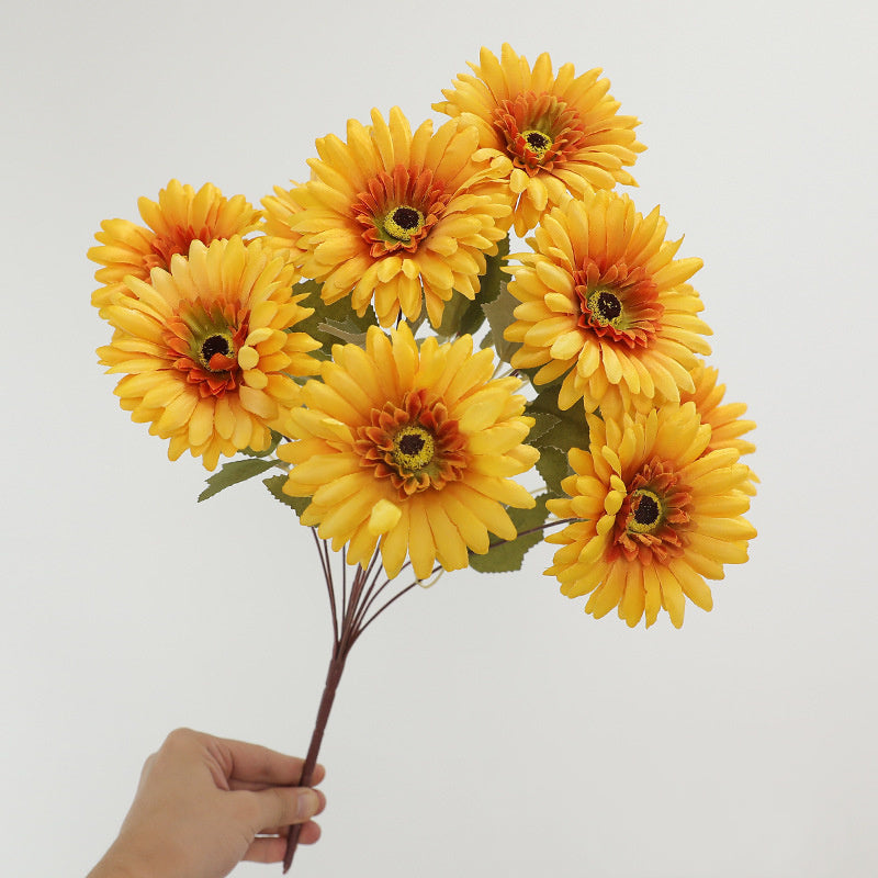 49cm künstlicher Gerbera-Busch – 9 Stiele für Herbst- und Winterdekoration