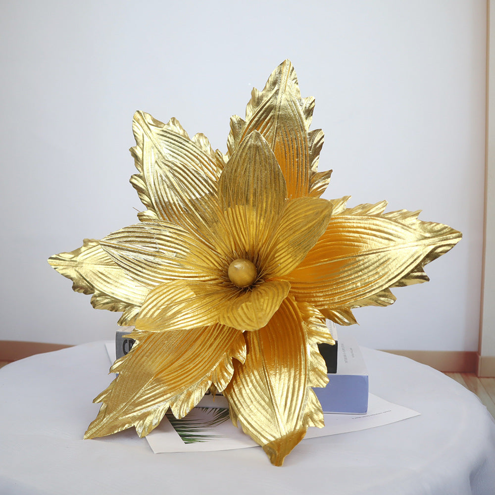 50 cm Große Künstliche Poinsettie Weihnachtsblumen Weihnachtsbaumschmuck für Festliche Dekoration