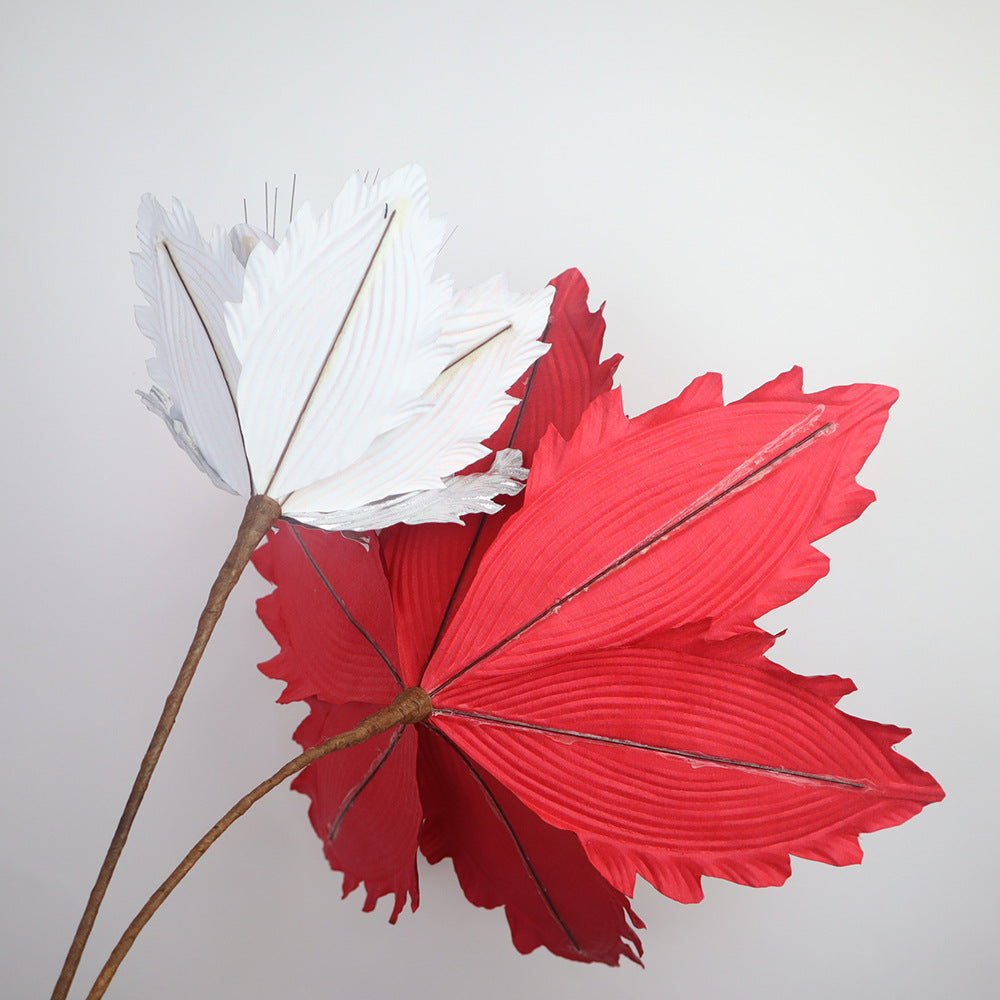 50 cm Große Künstliche Poinsettie Weihnachtsblumen Weihnachtsbaumschmuck für Festliche Dekoration
