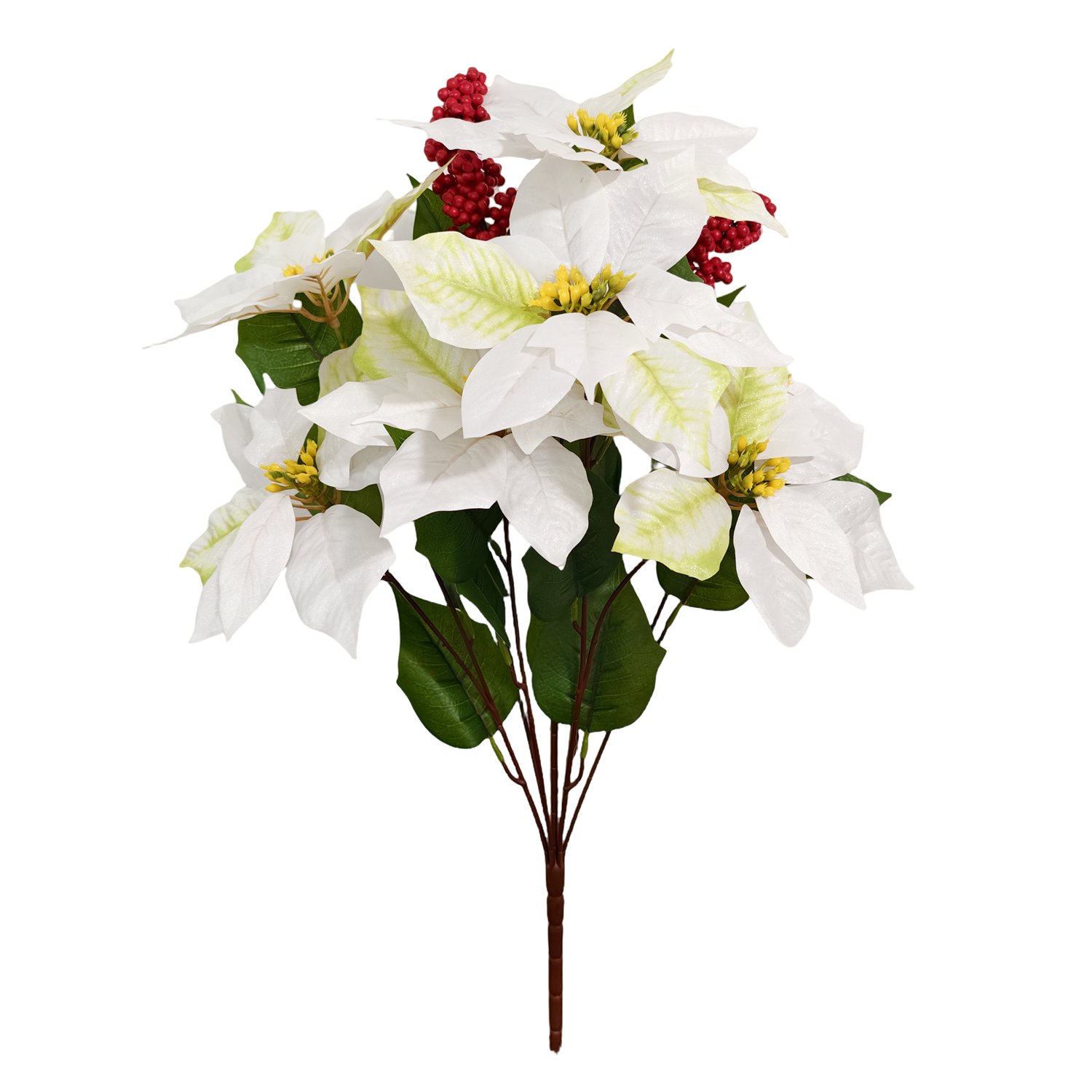 65 cm Große Künstliche Glitzer-Retro-Poinsettie – Weihnachtsdekoration