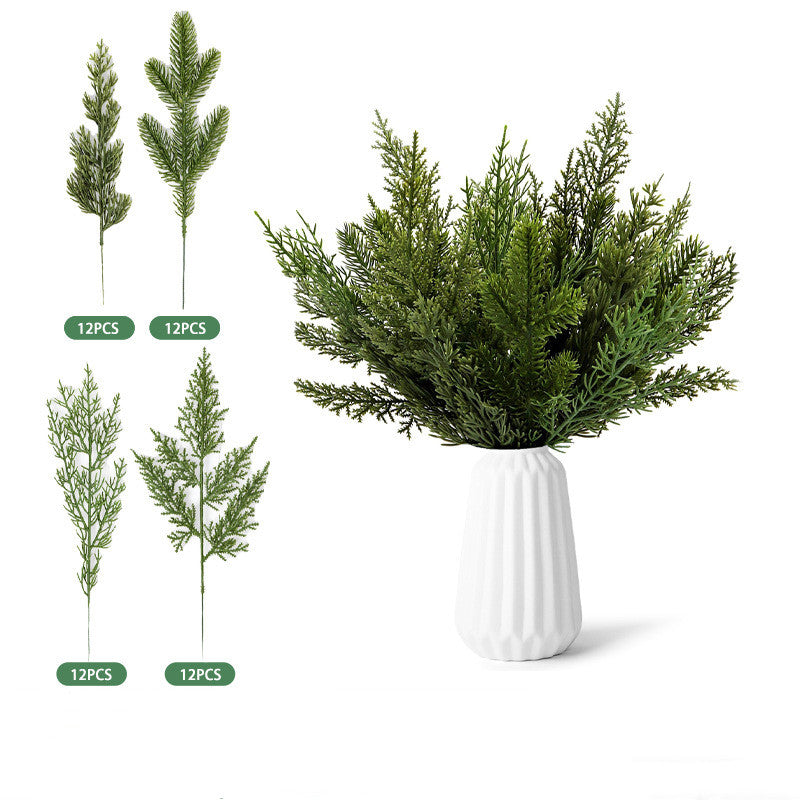 Künstliche rote Beerenstängel und Weihnachts-Tannennadeln für DIY-Weihnachtsgirlanden, Kränze, Weihnachtsblumenarrangements und Dekorationen