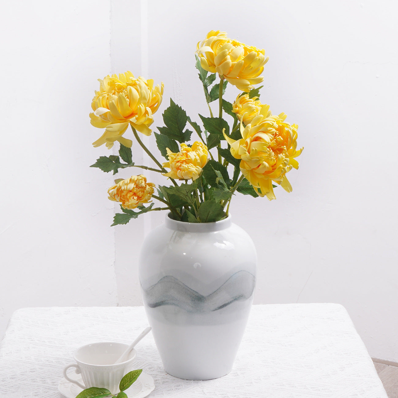 70 cm hohe künstliche Krabbenklau-Chrysantheme mit hochwertigem Berührungsgefühl für Home-Wedding-Dekoration