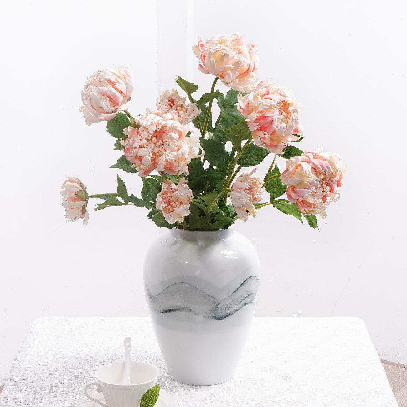 70 cm hohe künstliche Krabbenklau-Chrysantheme mit hochwertigem Berührungsgefühl für Home-Wedding-Dekoration