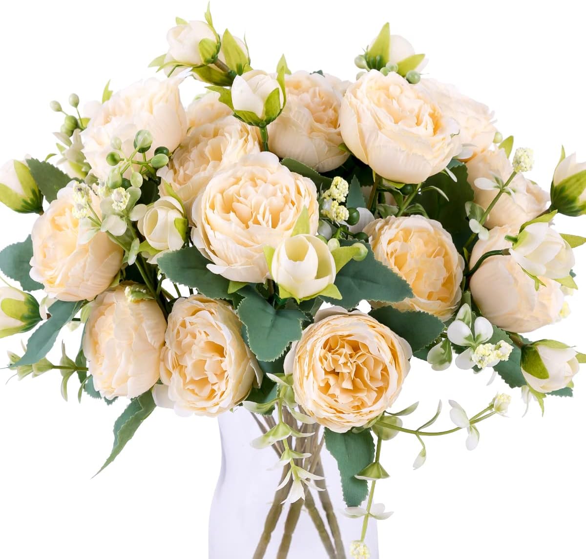 Natürlich Aussehende Seiden-Pfingstrosen Sträuße – 4er Set für Hochzeitstische, Home Decor & Küchendekoration | UV-beständig & Pflegeleicht