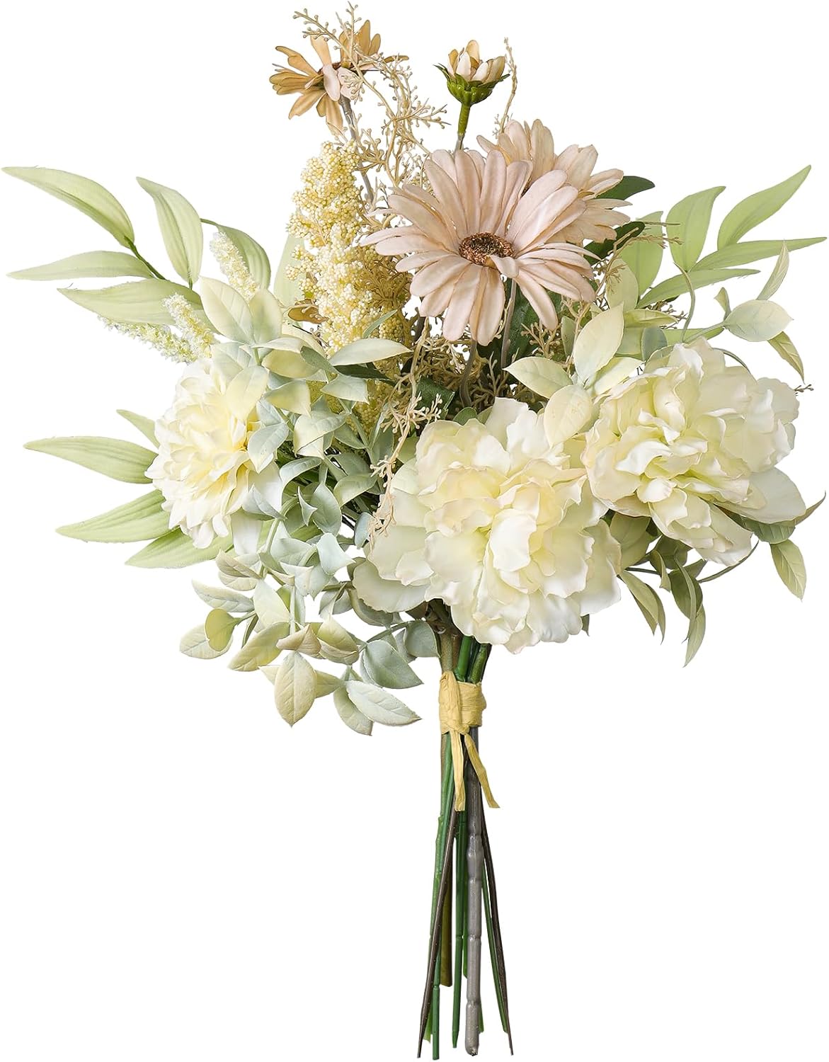 Hochwertiger Kunstblumenstrauß mit Grünen Dahlien – Natürlich Aussehende Kunstblumenarrangements für Hochzeitstische, Wohnzimmer & Bürodeko | Langlebig & Pflegeleicht