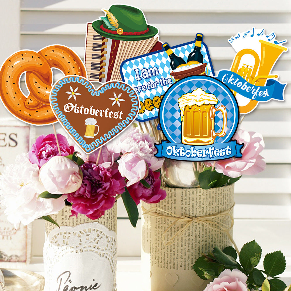 6er Set Oktoberfest Dekorationsstücke für Vasen, Feierdekoration
