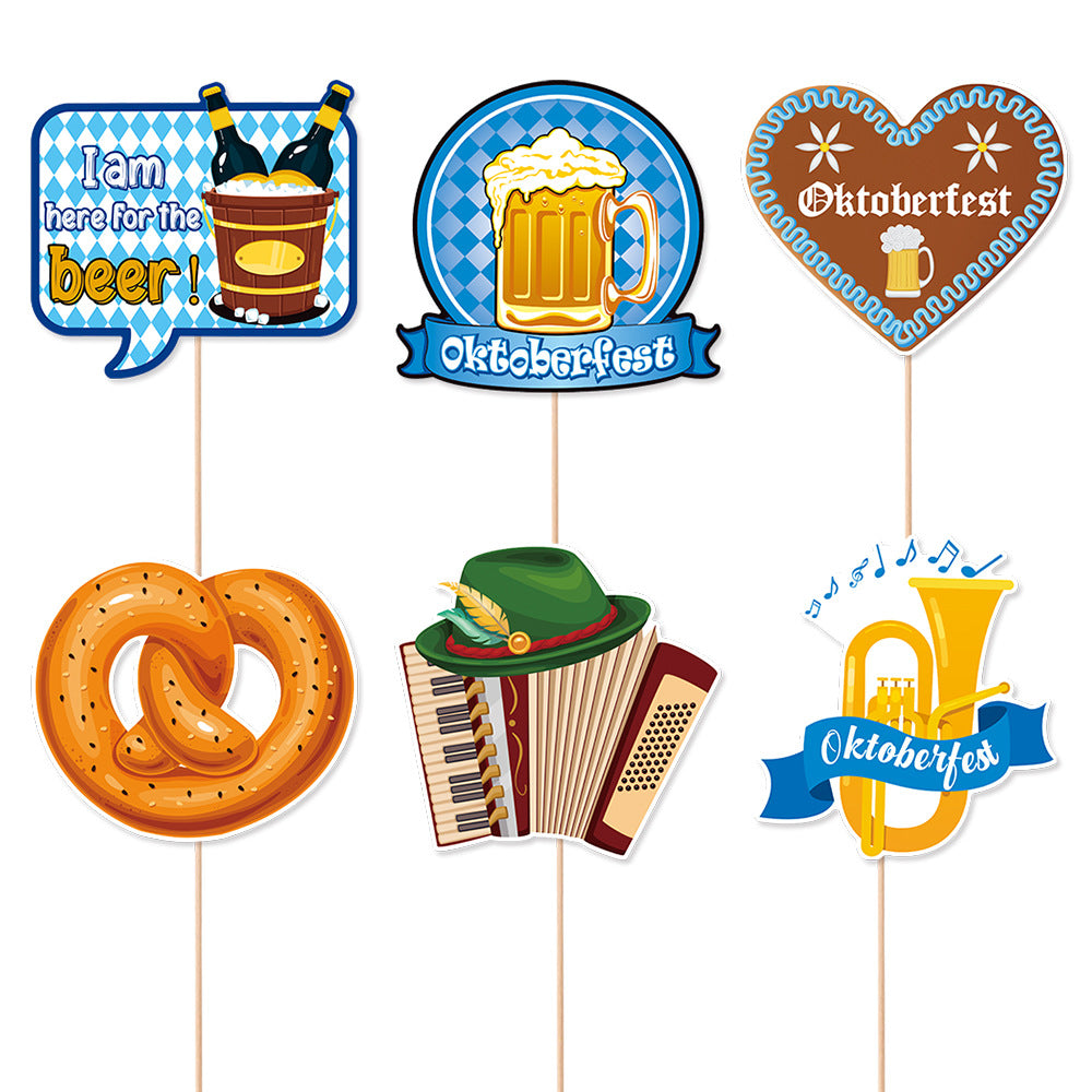 6er Set Oktoberfest Dekorationsstücke für Vasen, Feierdekoration