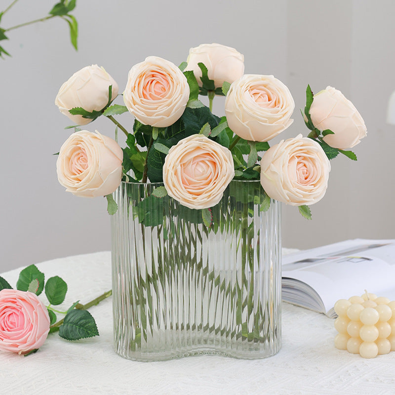 43 cm Echt-berührbare künstliche Rosen aus Latex – voll aufgeblüht für Zuhause-Dekoration