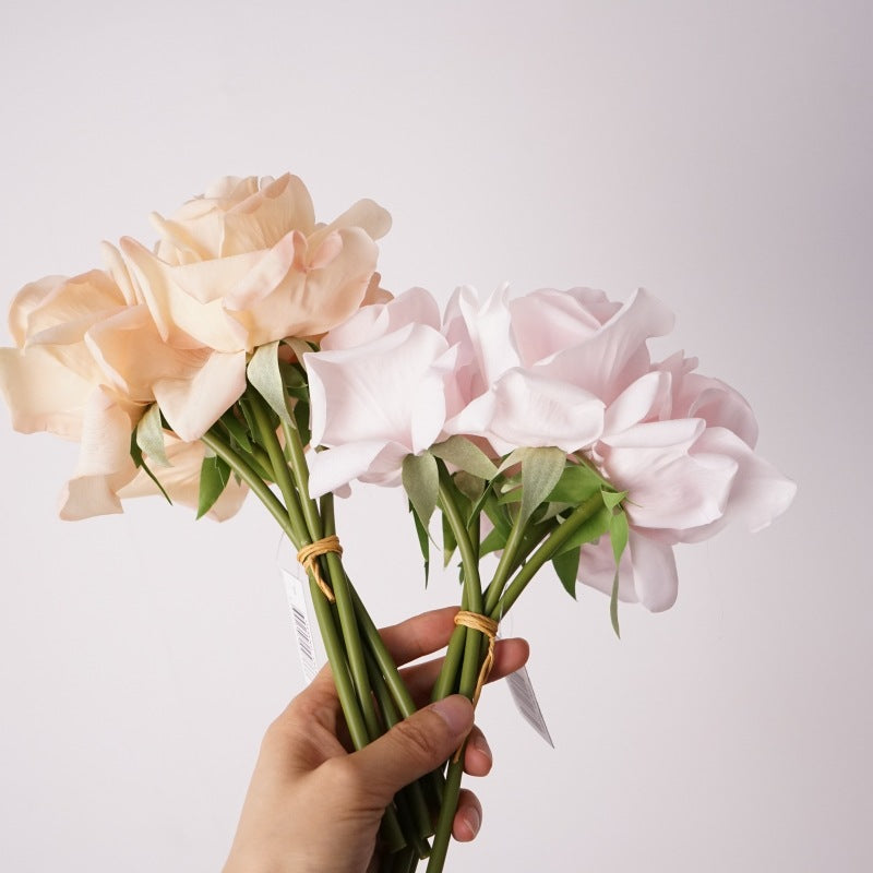 25 cm Feuchtigkeitsspürende künstliche Rosen – Blumenstrauß für Hochzeitsdekoration & Heimdekoration