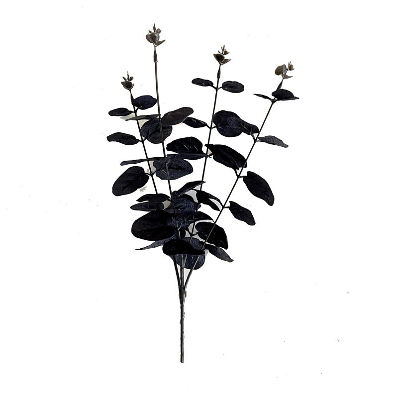 40 cm künstlicher Eukalyptusblätter-Busch, 4 Stängel für Halloween-Dekoration