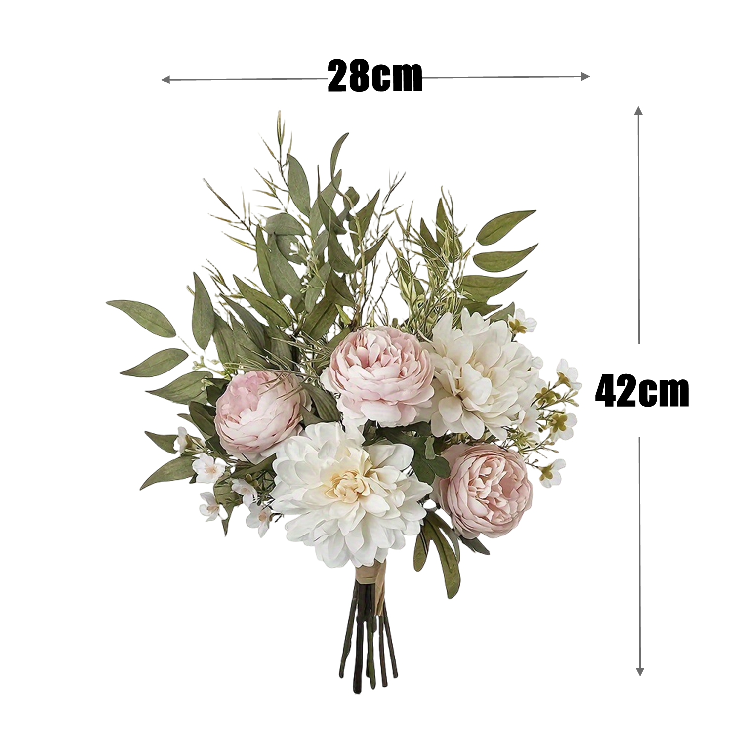 42 cm Kunstblumen Künstliche Pflanzen Blumen Dekoration Pfingstrosen SeideBlumen Arrangements