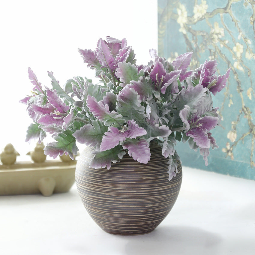 38cm Kunstblumen Silberblatt-Gänsefuß (Lamb's Ear)- Realistische Faserblumen Pflanze für Dekoration