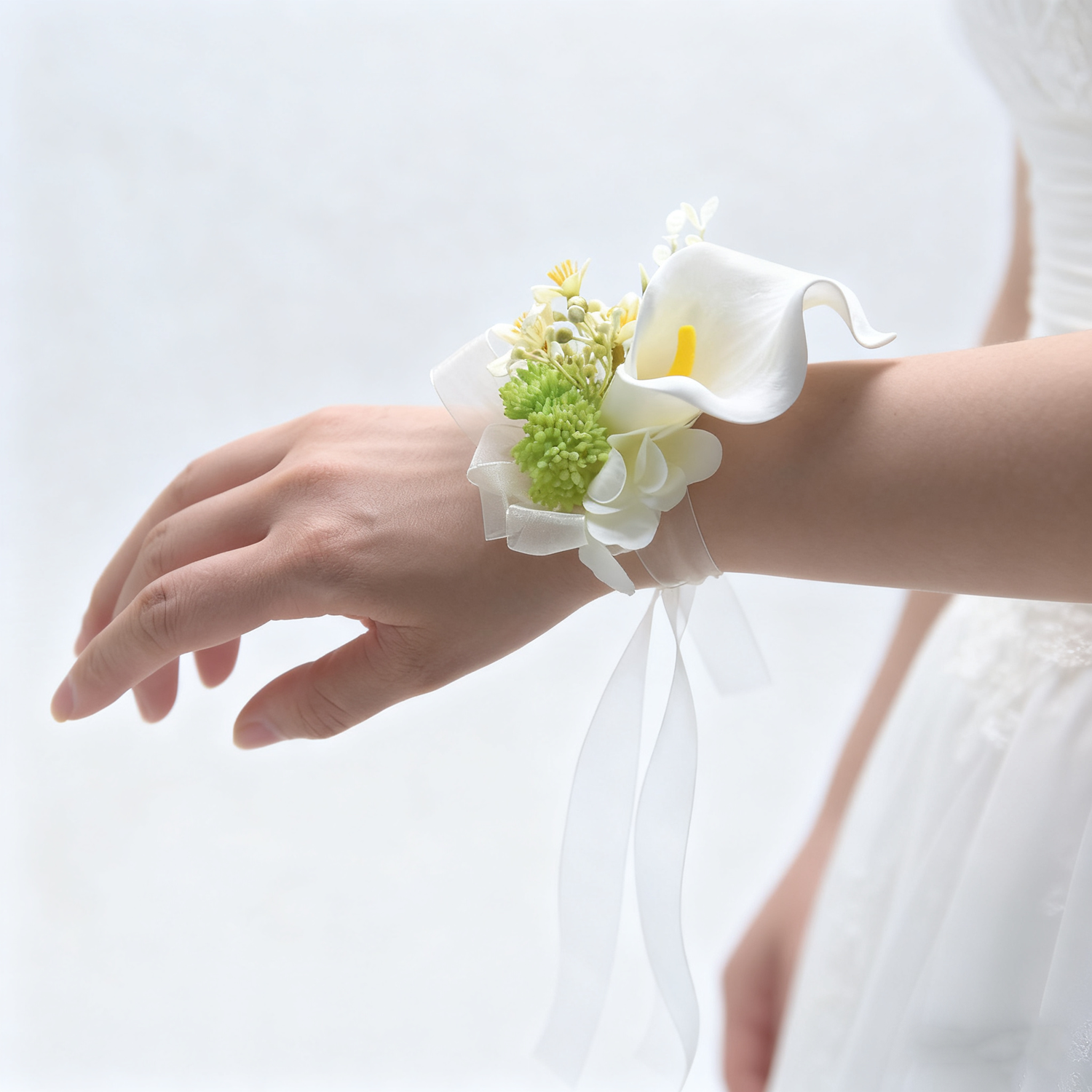 Künstliche Calla-Lily Corsage- und Boutonniere-Set für Hochzeiten