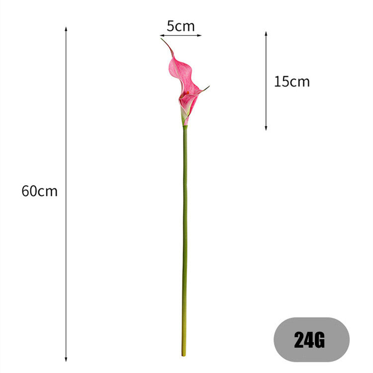 10 Stück 60 cm Künstliche EVA-Doppeltgelappte Calla mit natürlichem Handgefühl