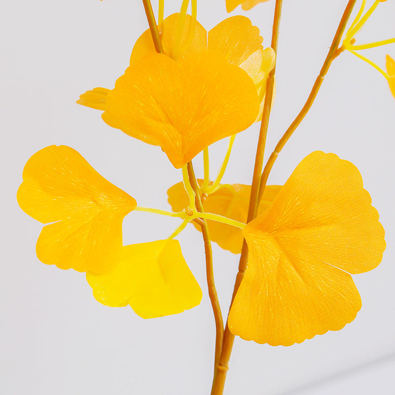 5 Stängel Künstliche Ginkgoblätter – Für Herbstdekoration & DIY Blumenarrangements