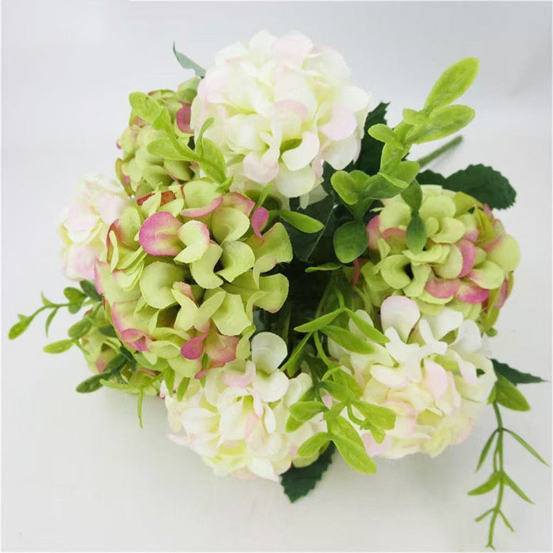 35 cm Künstliche Hortensienstrauß im Herbstton - Faux Flower-Bouquet Dekoration für zu Hause, Braut Hochzeit, Party