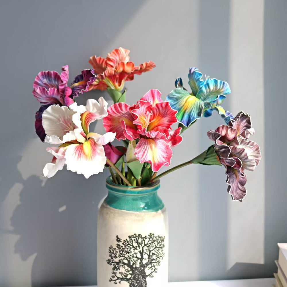 45 cm Künstliche Schwertlilien künstliche Iris – Ölmalerei-Schwertlilien und deutsche vintage Schwertlilien