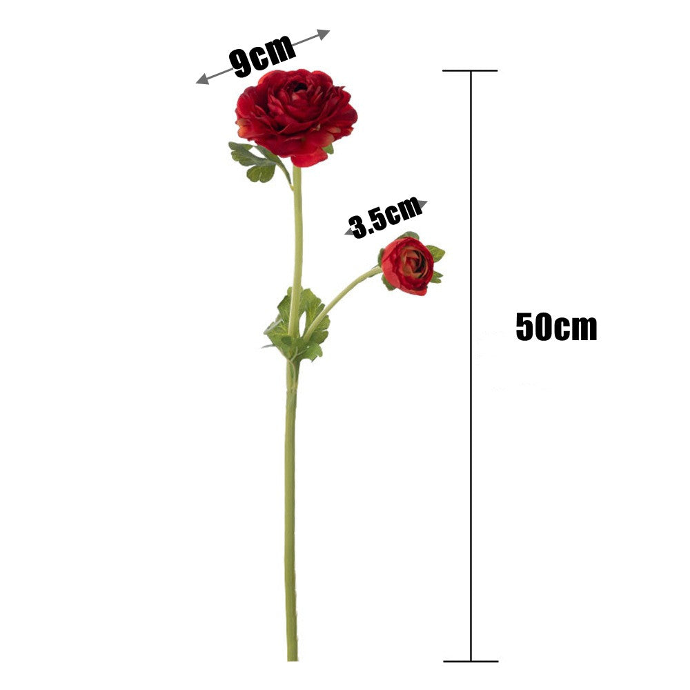 50 cm Künstliche Seidenblumen mit Hahnenfußstängeln zur Hochzeits- und Heimdekoration