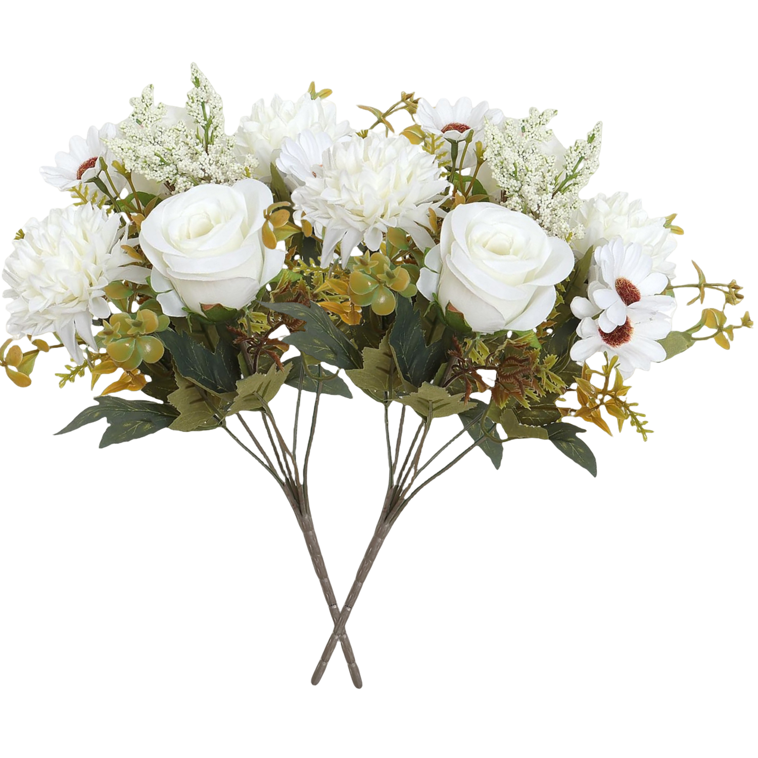 2 Bündel 33cm Künstliche Blumen Kunstblumen Wie Echt Künstlich Blumenstrauß Seide Kunstrosen Blumenstrauß Künstlich Seidenblumen Blumen für Hochzeit Partei Heim Küche Dekor
