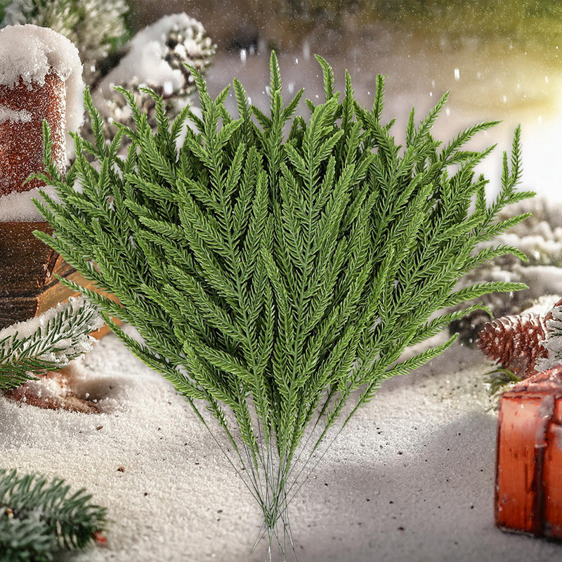 Künstliche rote Beerenstängel und Weihnachts-Tannennadeln für DIY-Weihnachtsgirlanden, Kränze, Weihnachtsblumenarrangements und Dekorationen
