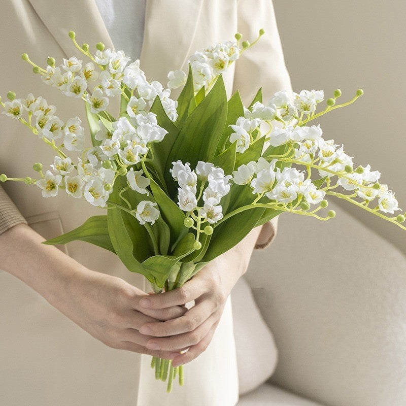 40 cm Künstliche Maiglöckchen für Blumenstrauß-, Kranz- und DIY-Dekora – kunstblumenshop