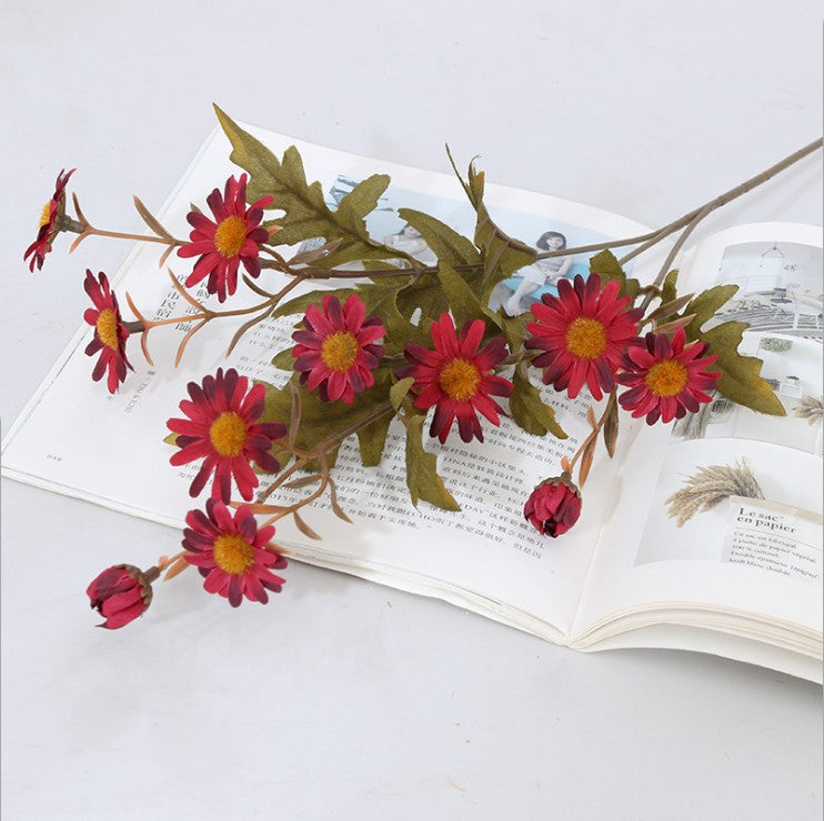 6 Bündel 56cm Herbst- und Winterfarben Gänseblümchen Kunstblumen Künstliche Marguerite Blumen wie Echt