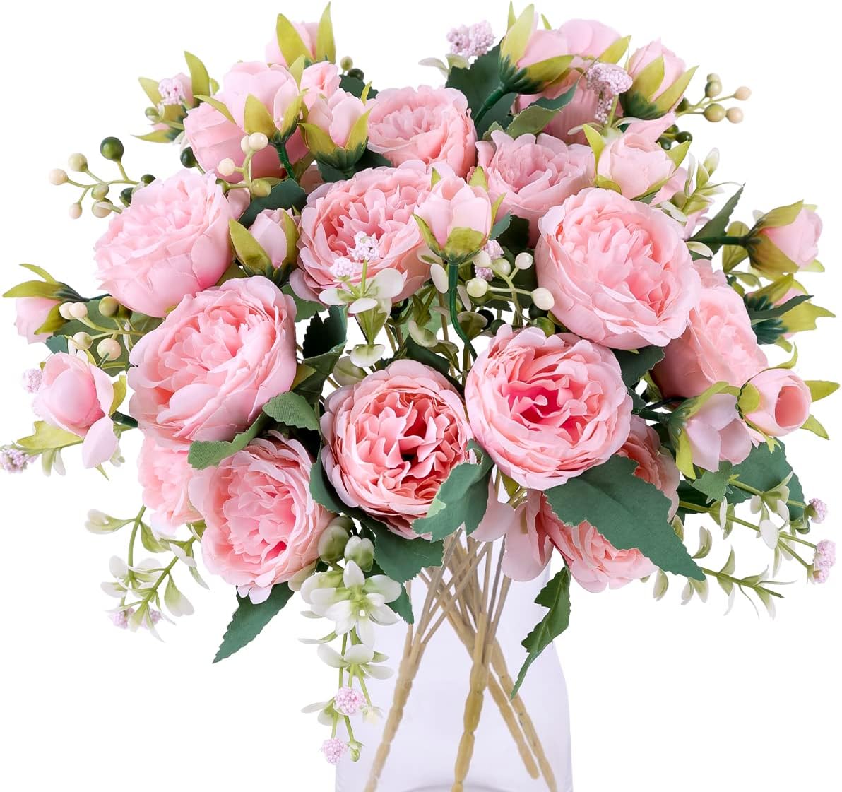 Natürlich Aussehende Seiden-Pfingstrosen Sträuße – 4er Set für Hochzeitstische, Home Decor & Küchendekoration | UV-beständig & Pflegeleicht