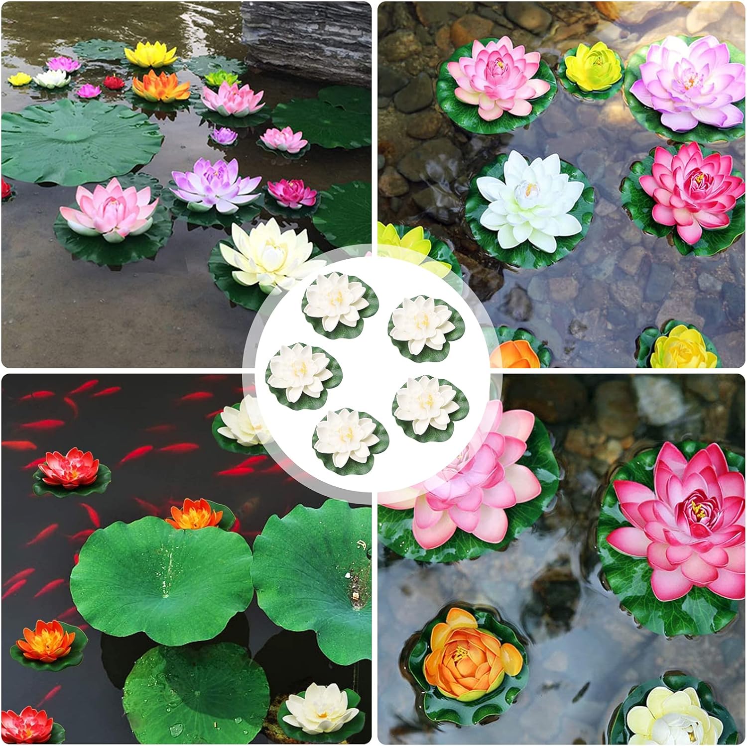 Großhandel 18cm Künstliche Seerosen Schwimmende TeichDekoratio Teichdekoration Kunstblumen