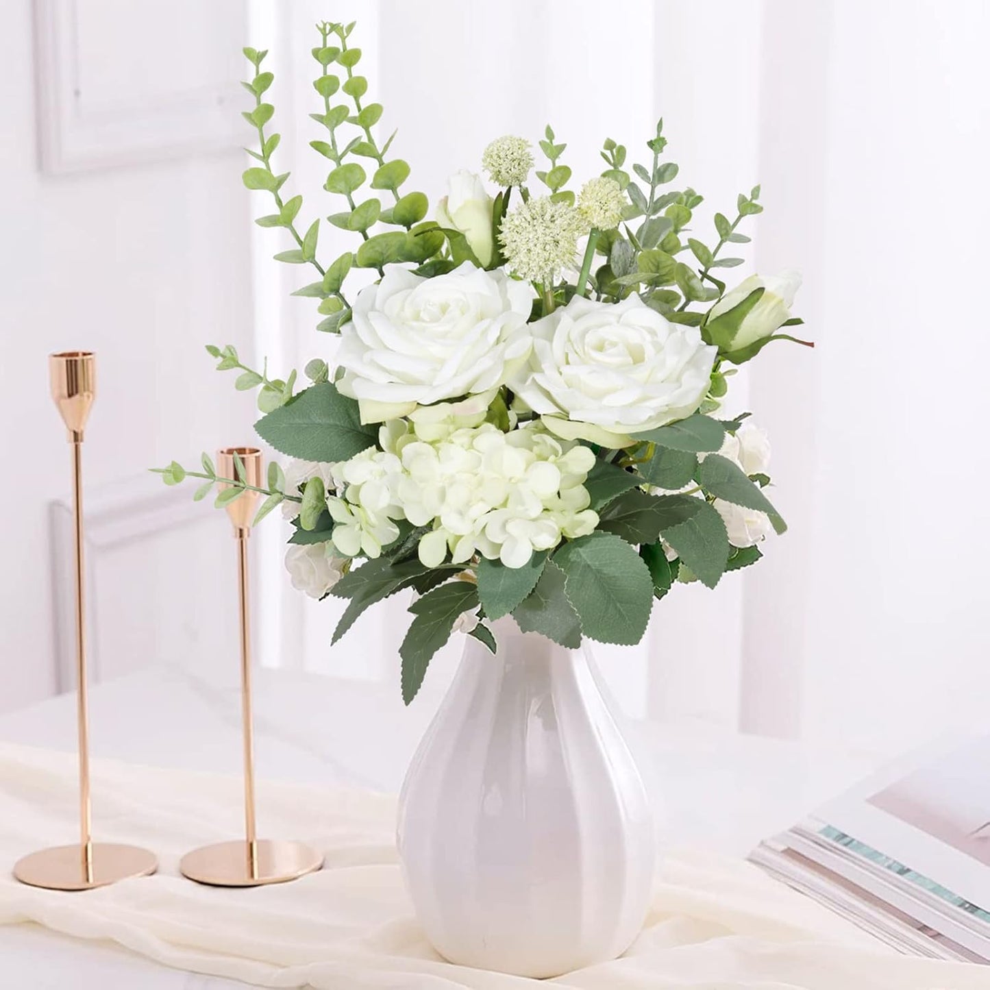 Kunstrosen aus Seide – UV-beständige Deko für Hochzeiten, Tischarrangements & Garten | Wetterfeste Kunstblumen für Innen/Außen
