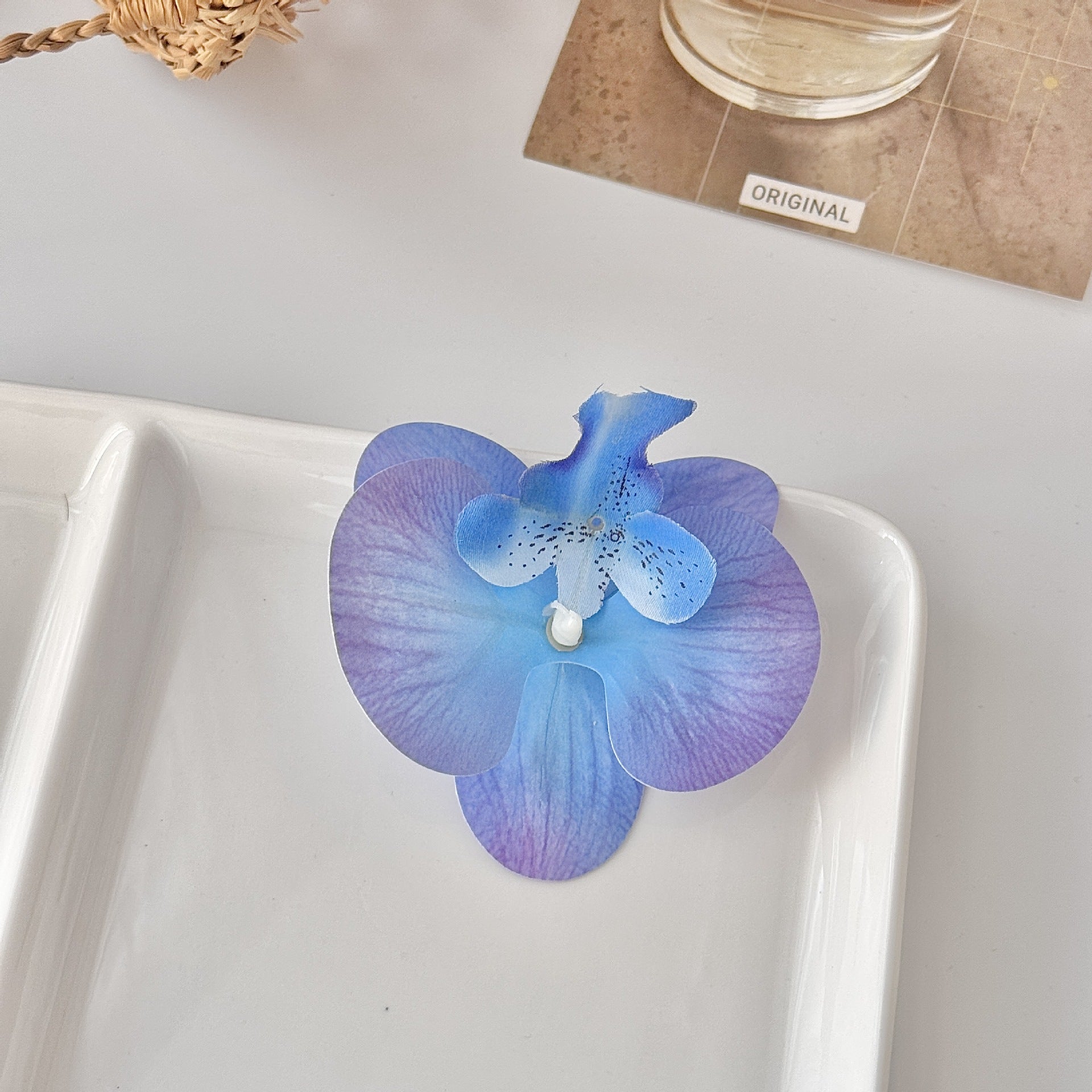 24 Stücke Orchideen-Dekorationen | Real Touch PU Künstliche Blumen | Orchideenköpfe & Künstliche Phalaenopsis-Blumenköpfe für DIY-Kunsthandwerk, Heim- und Hochzeitsdekoration