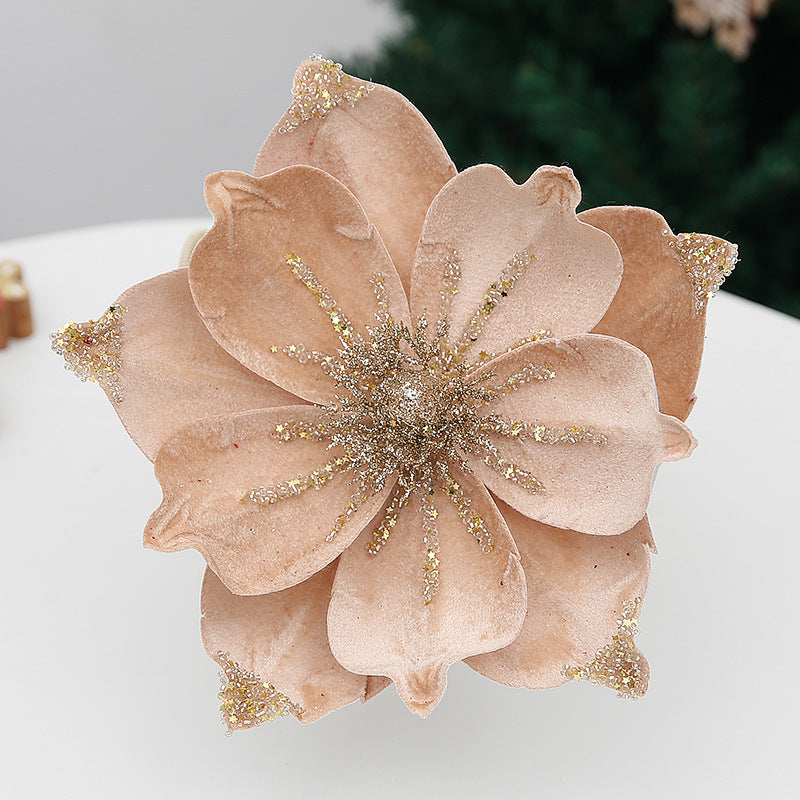 24 cm Premium Weihnachts-Christrose-Köpfe – Aus Samt