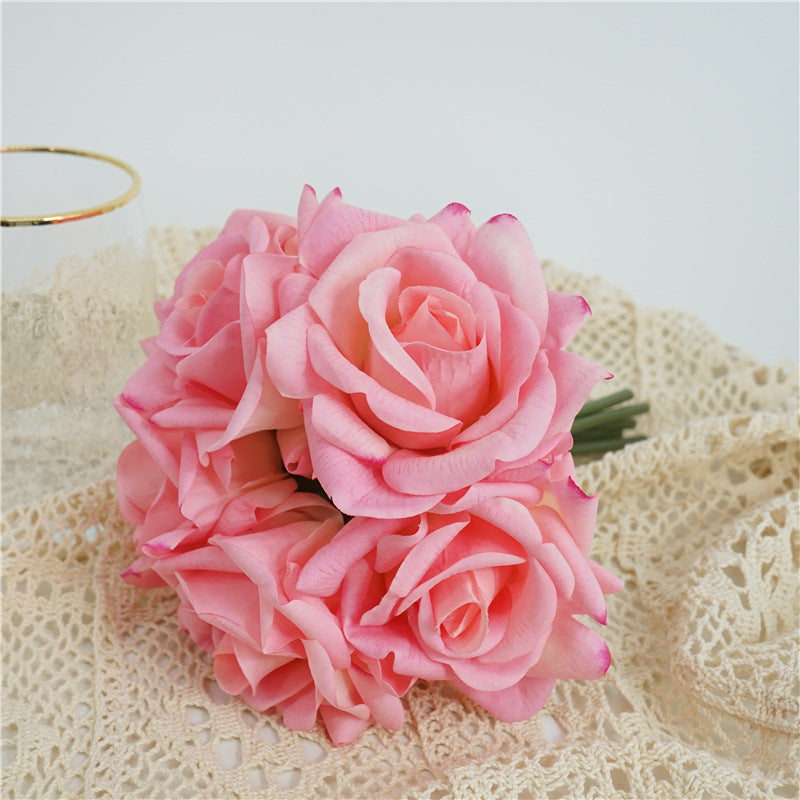 25 cm Feuchtigkeitsspürende künstliche Rosen – Blumenstrauß für Hochzeitsdekoration & Heimdekoration