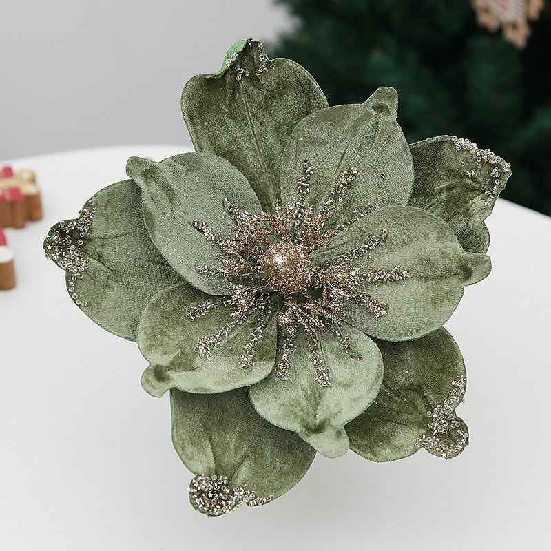 24 cm Premium Weihnachts-Christrose-Köpfe – Aus Samt