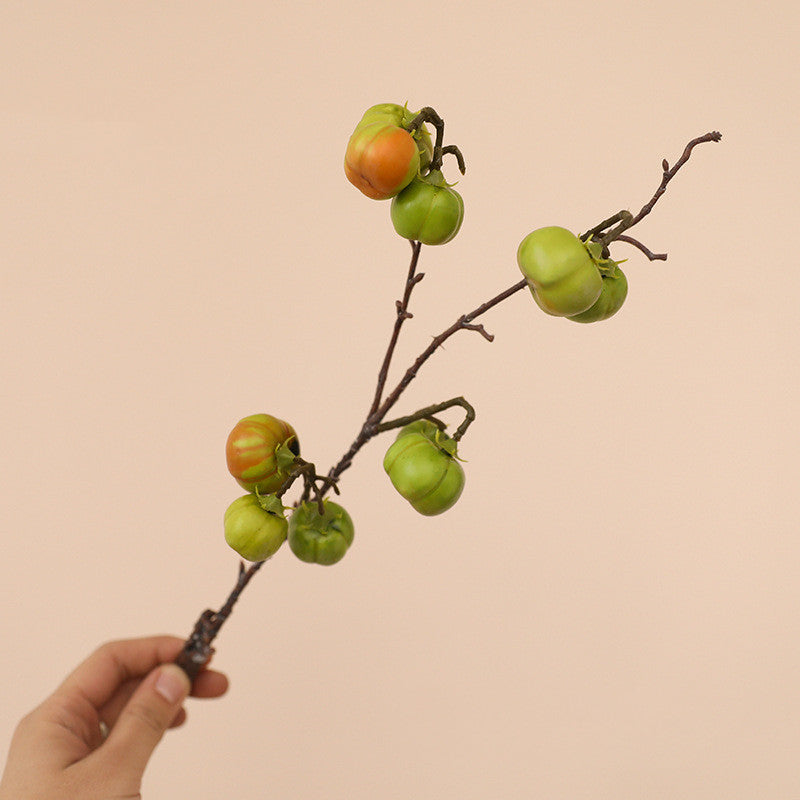 52 cm Künstliche Geld-Glücksbeeren & Mini-Kürbis Zweige - Herbstdeko für Tisch, Türkranz und Zuhause
