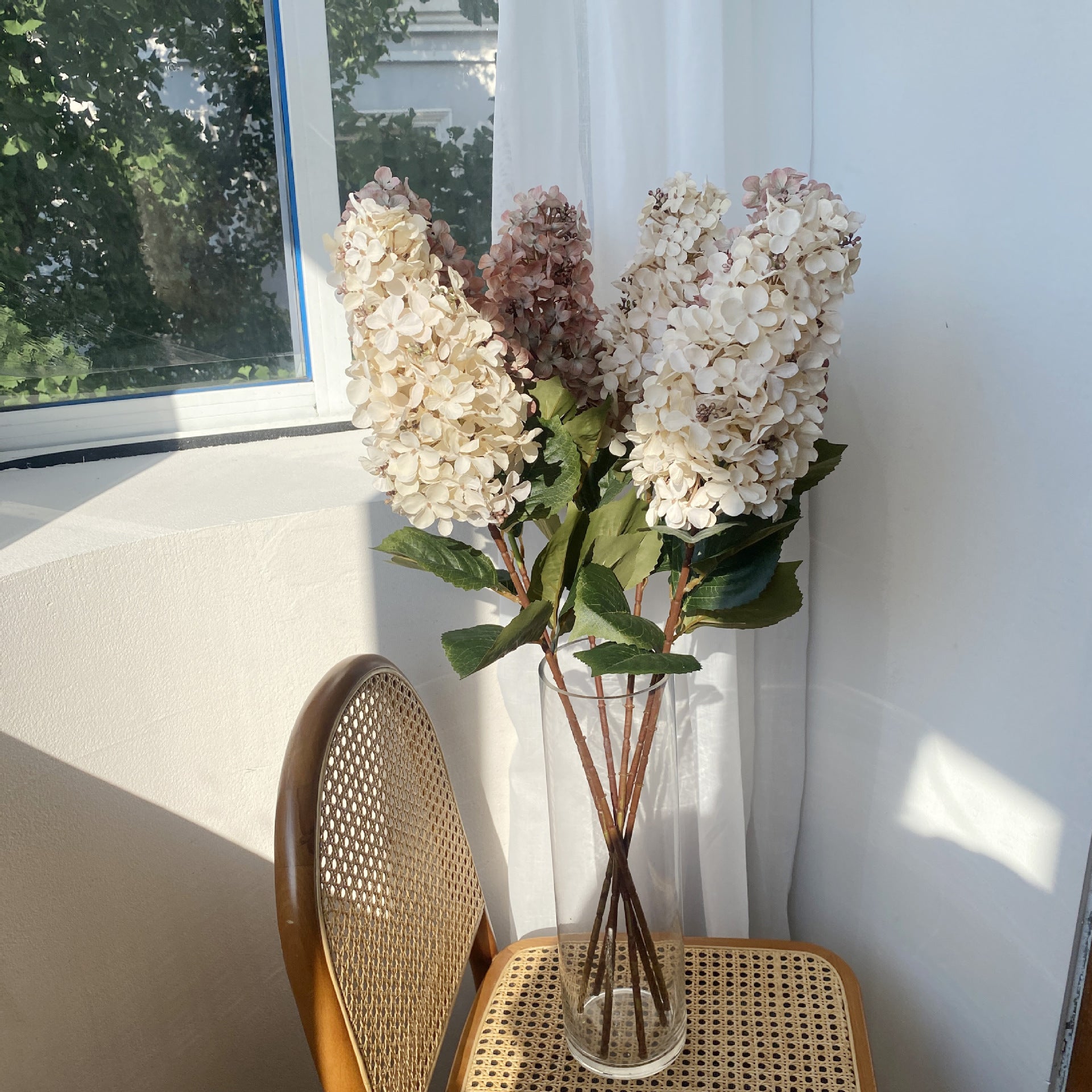 80 cm Künstliche Hortensien in Herbstfarben Herbst- & Winter-Wohnungdekoration Monet-Garten-Design