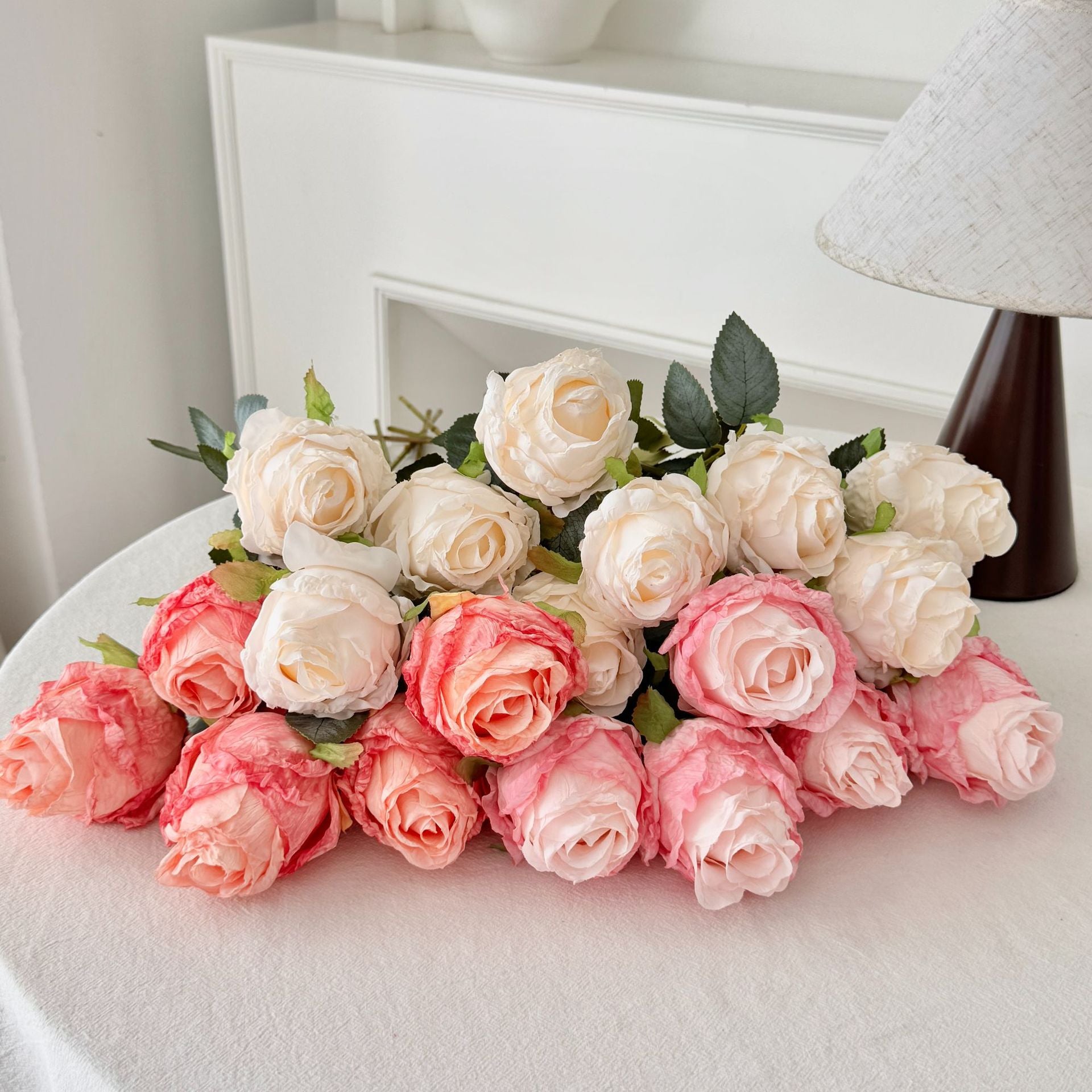 53 cm künstliche Rosen mit verbrannten Rändern