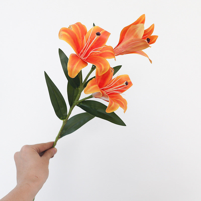 57 cm künstliche Tigerlilien mit echtem Touch – Blumenstrauß aus künstlichen Blumen, Tischzentren-Arrangements für Hochzeiten, zu Hause, Parties, Gärten und Büros als Dekoration